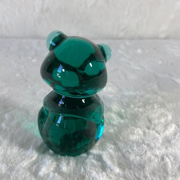 Vintage Fenton Art Glass Bear Figurine Emerald Jade Green Art Glass Fenton Bear - Picture 3 of 8